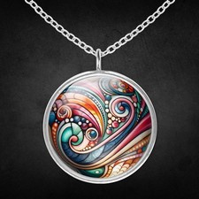 Halskette Mit Buntem Anhänger