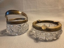 Antike Kristall Zuckerdose und Ascher mit Montur SELTEN AUFWENDIGER SCHLIFF