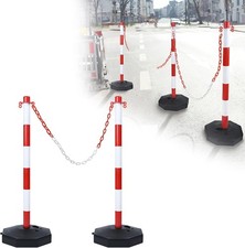 Absperrpfosten Kunststoff Poller mit 140cm Absperrkette Pfosten PP Absperrung