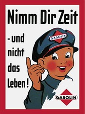 Mini-Blechschild Gasolin, 8 x