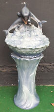 N Capodimonte Delfine Porzellan  Zimmerbrunnen Fontaine 2tlg. 110cm x 54x 50cm