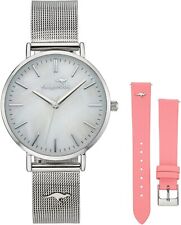 Kangaroos Damen Armbanduhr silber farben mit Wechselarmband pink (361)