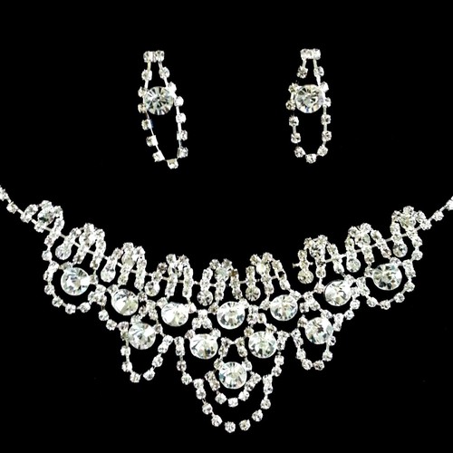 Strass schmuck set ohrringe - strass,
