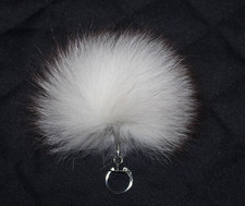 Blaufuchs Fell Bommel Schlüsselanhänger Echter Pelz  Taschenanhänger Anhänger
