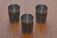 3 Zinnbecher mit jeweils 3