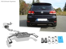  Duplex Komplettanlage ab Kat VW Golf 6 GTI 1x100mm rund scharf abgeschrägt