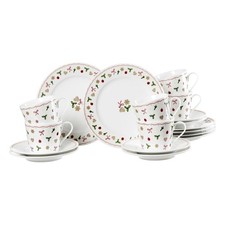 18-tlg Kaffeeservice Kaffeegeschirrset 6 Personen Porzellan weihnachtlich Bunt