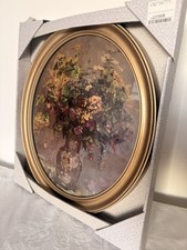 Blumen in Vase Oval Bild Im