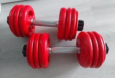 Hantel-Set Kurzhanteln Hantelscheiben Gewichte Gusseisen Vinyl 30mm 27 Kg