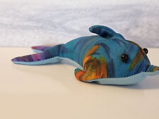 Delphin Delfin aus Stoff ca 11cm blau orange lila