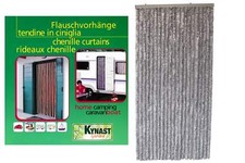 Türvorhang grau 200 x 90 cm Flausch Chenille Vorhang Mücken Insektenschutz NEU