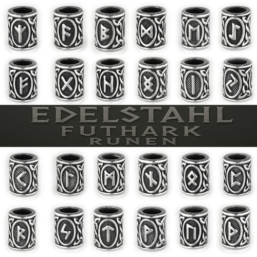 Runen perle edelstahl innen - perle,