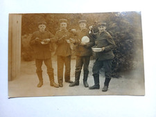 Feldpost 1. WK Soldaten mit Essgeschirr und Brot/nicht gelaufen