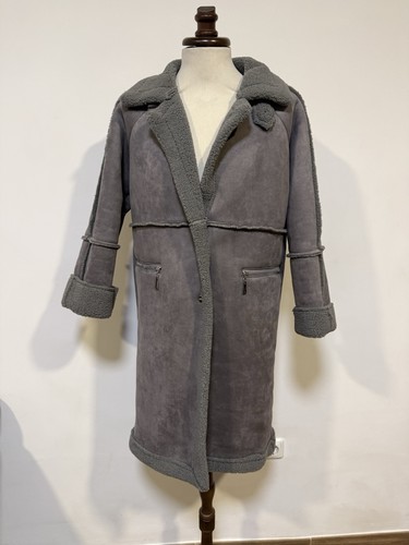 Damen mantel grau - mantel, teddyfell