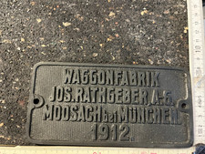 Waggonschild München Moosach 1912 Portfrei