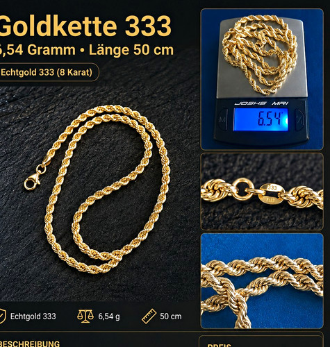 333 gelbgold seilkette - 333, 50