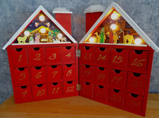 Adventskalender zum Selbstbefüllen-Spieluhr m.Licht & Musik-Holz-Krippe--LED
