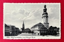 AK OHLAU in Schlesien um 1939 Ring mit Rathaus und Kirche  ( 161406