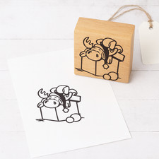 Motivstempel Elch in Kiste 6x6