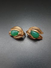 Trifari Vintage Damen Ohrringe Ohrclips Gold