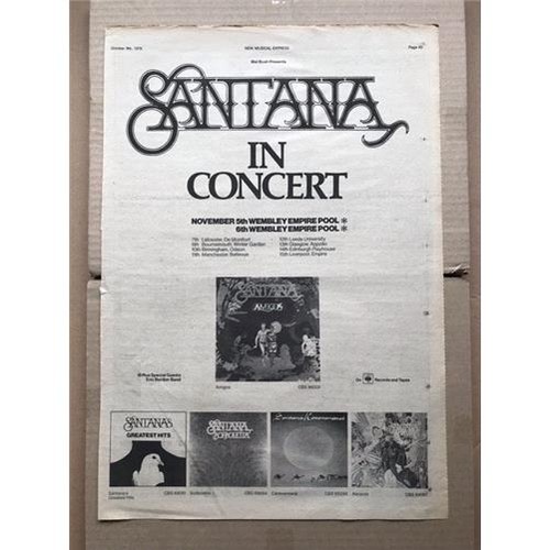 Santana concert 1976 poster - santana, in