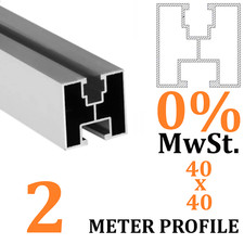 2 METER ALU PV Solarprofil 40x40 BV Nute 8/10 Solarschiene Montageprofil