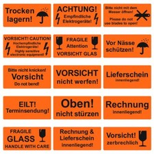 Versandetiketten/Warnaufkleber - selbstklebend - viele Sorten 100x50 mm