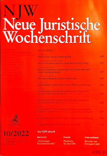 Njw 2022 neue - -, juristische