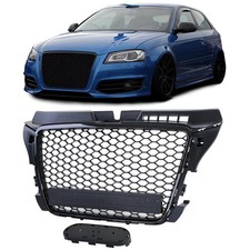 Waben Grill Kühlergrill Sport Optik Schwarz glanz matt für Audi A3 8P 08-13