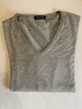 V-Pullover Cashmere Grau