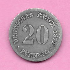 502)  KAISERREICH - 20 Pfennig 1874 D (Silber)