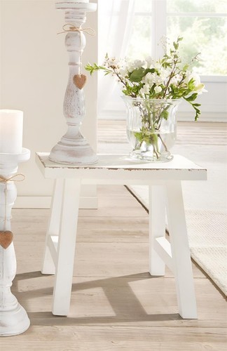 Hocker aus massiv - hocker, creme