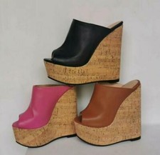 Damen Keilabsatz Pumps Plateau