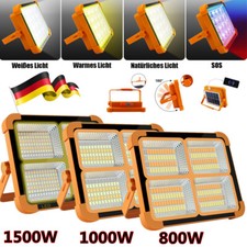 Solar LED Arbeitsleuchte Akku Aufladbar Baustrahler Flutlicht Werkstattlampe DE