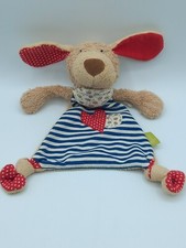 Sigikid Schmusetuch Hund blau weiß gesteift Halstuch Kuscheltuch Stoff Frottee