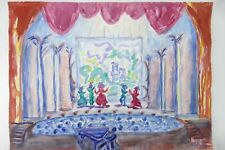 Wilhelm Klußmann Aquarell 1996 sig. Schloßtheater 47x65cm N-1395