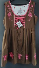 Damen Trachten  Kleid Dirndl braun rosa Gr. 44 mit Etikett