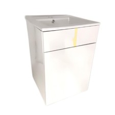 Qubo Badmöbel Set Bad Einrichtung Weiß Hochglanz 40 cm Kompakt