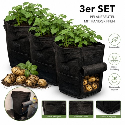 3er set 10l grow bag - set,