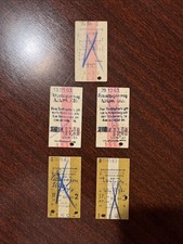 5 Fahrkarten, deutsche Bundesbahn 1963 Ulm, Lauingen