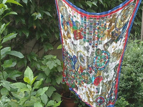 Vintage pleated scarf nautical - vintage,