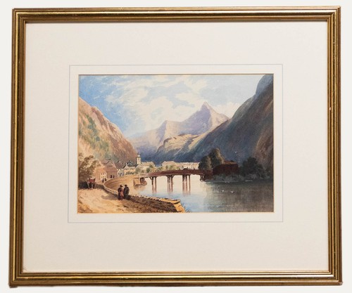 Gerahmtes aquarell aus dem - aquarell,