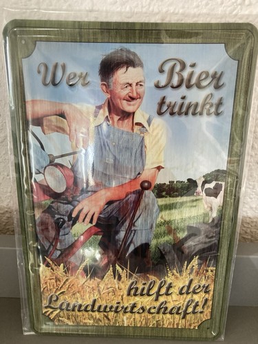 Blechschild wer bier trinkt - „wer,