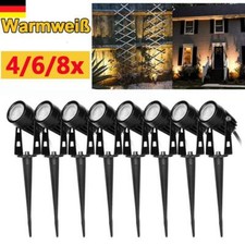 Gartenbeleuchtung 6/8er Set Gartenstrahler LED Gartenleuchten mit Strom Erdspieß