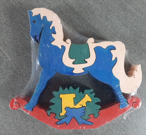 Schaukelpferd puzzle aus holz - puzzle,