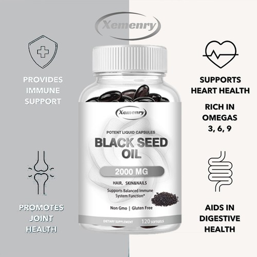 Black seed oil 120pcs skin - black,