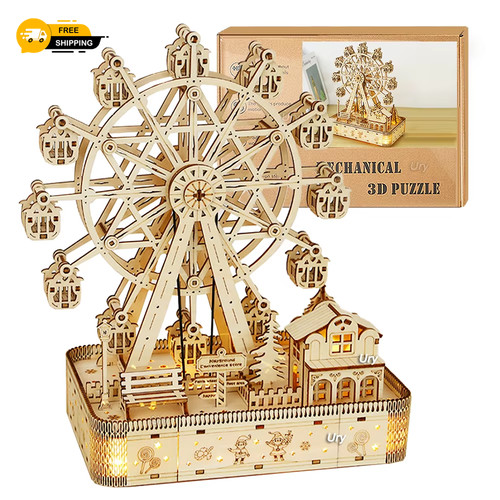 Holzpuzzle led riesenrad - holzpuzzle,