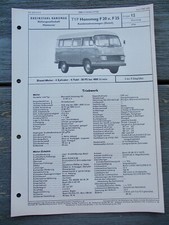 Rheinstahl Hanomag F20 F25 Kombi Bus Diesel VDA Typenblatt 12 270b   6/67