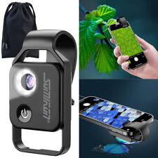 Somikon Mikroskop-Vorsatzlinse für Smartphones, 200-fache Vergrößerung, 6 LEDs