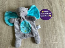 Schmusetuch Schnuffeltuch Kuscheltuch Nicotoy Elefant grau/türkis Top